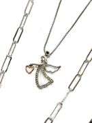 (3) Sterling Silver Chains & Angel Pendant