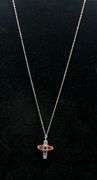 Enamel Inlay Cross Necklace