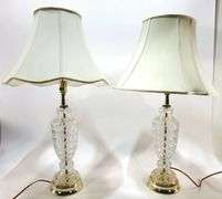 Pair of VTG Crystal 32" Table Lamps