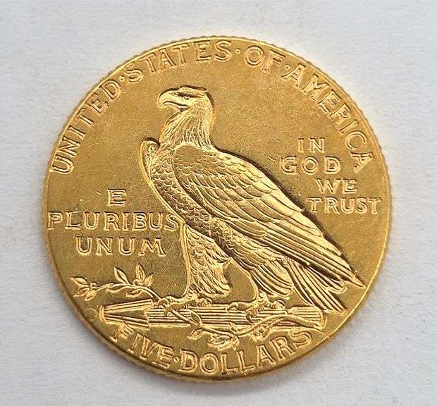 1910-D Gold $5 Indian Head Half Eagle, XF