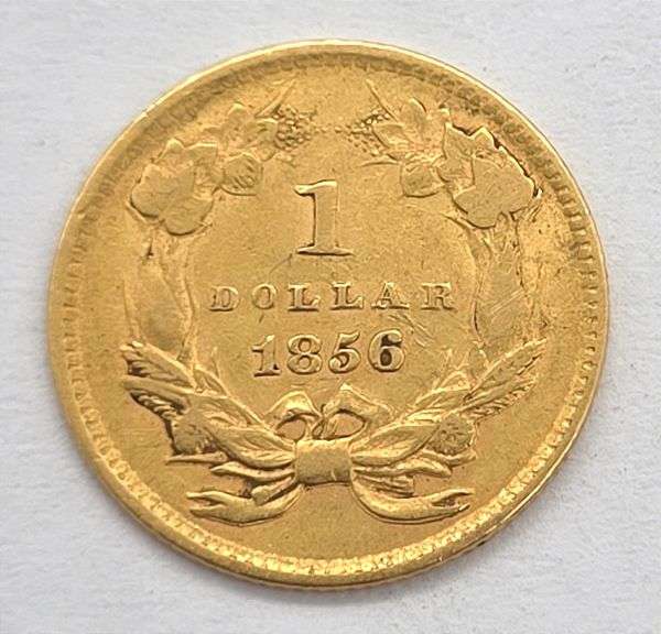 1856 Type 3 Princess Head Gold Dollar, VF+