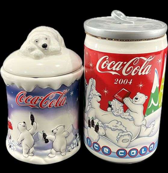 2 Collectable Coca Cola Cookie Jars Black And Gold Auctions FztslQilV8RJfOlY4cmmhq5z