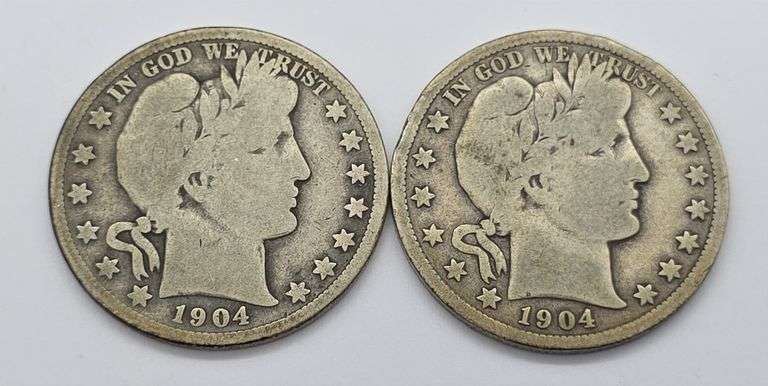 1904 & 1904-O Barber Halves, Good & VG