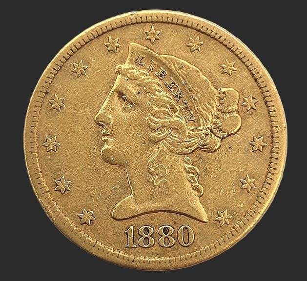 1880-S Gold $5 Liberty Head Half Eagle, VF+