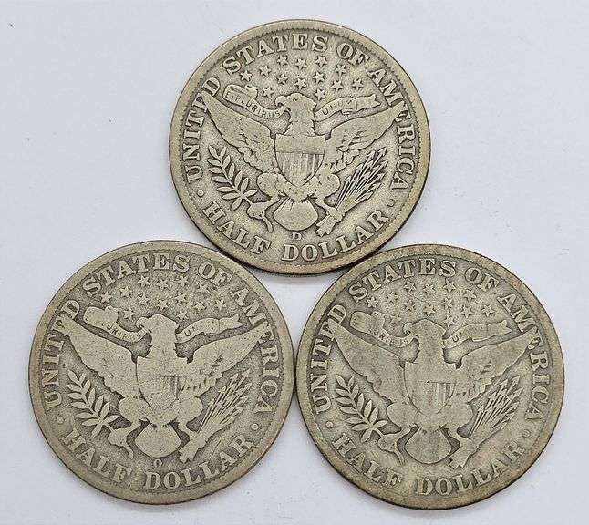 1908, 08-D, 08-O Barber Half Dollars