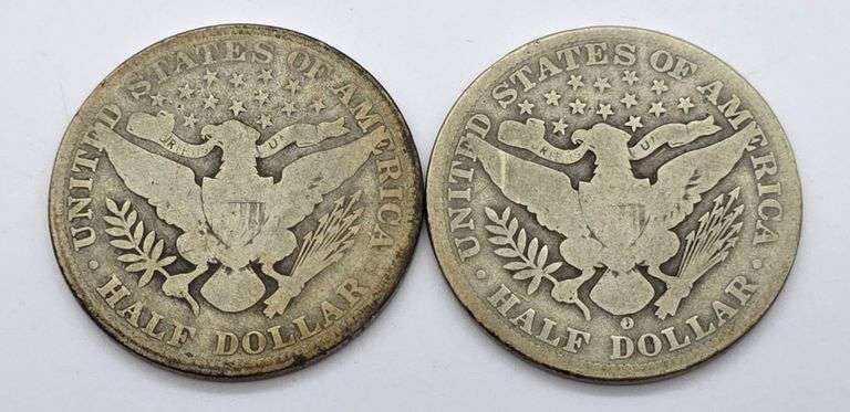 1905 & 1905-O Barber Half Dollars, Both Good