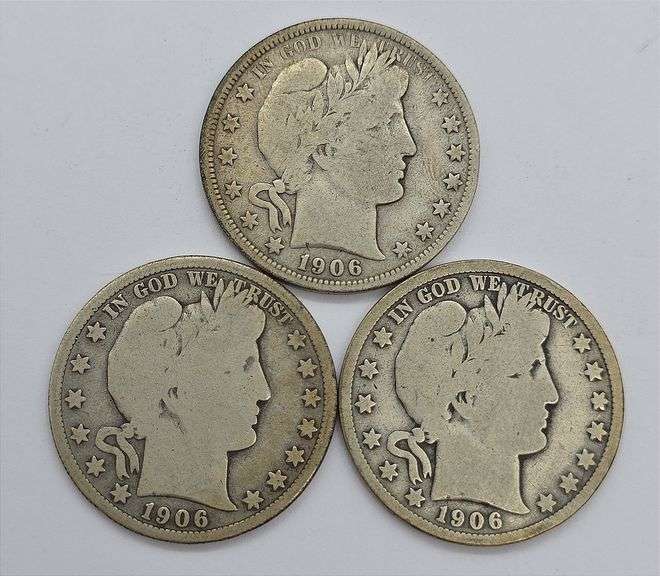 1906, 06-D, 06-O Barber Half Dollars