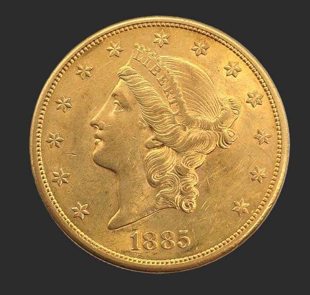 1885-S Gold $20 Liberty Head Double Eagle, Borderline Uncirculated
