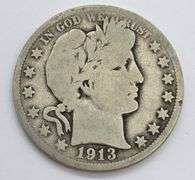Scarce 1913 Barber Half Dollar, Good+
