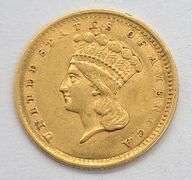 1856 Type 3 Princess Head Gold Dollar, VF+