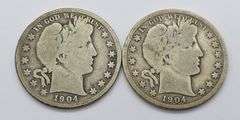 1904 & 1904-O Barber Halves, Good & VG