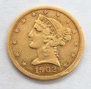 1902-S Gold $5 Liberty Head Half Eagle, Fine