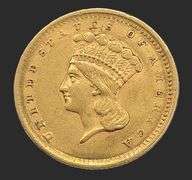 1856 Type 3 Princess Head Gold Dollar, VF+