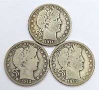 1911-S, 1912, 1912-D Barber Half Dollars