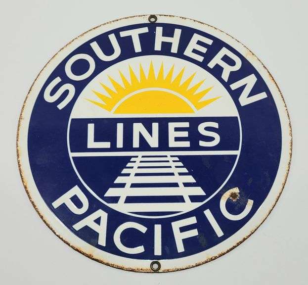 VTG Southern Pacific Round Porcelain/Enamel Sign