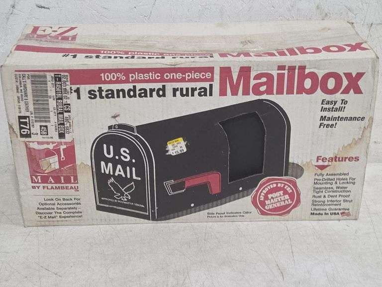 Standard Rural Mailbox E-Z Mail by Flambeau Standard Rural Mailbox - Black And Gold Auctions