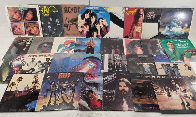 Nice Collection of VTG Vinyl Record Albums: KISS / Beatles / AC-DC ...