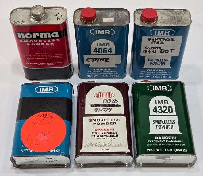 (6) Jars of Smokeless Powder - Black And Gold Auctions