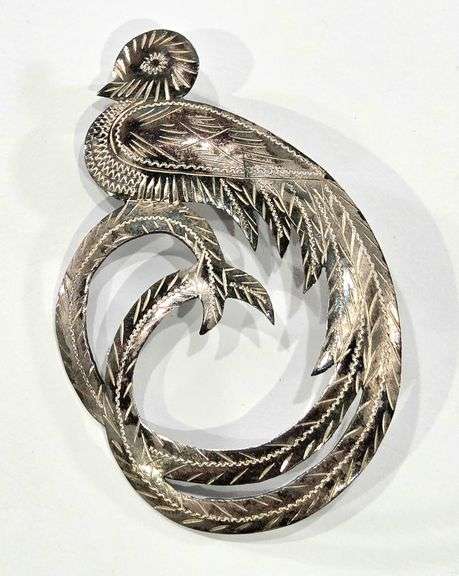 Silver Bird of Paradise Brooch - Black And Gold Auctions