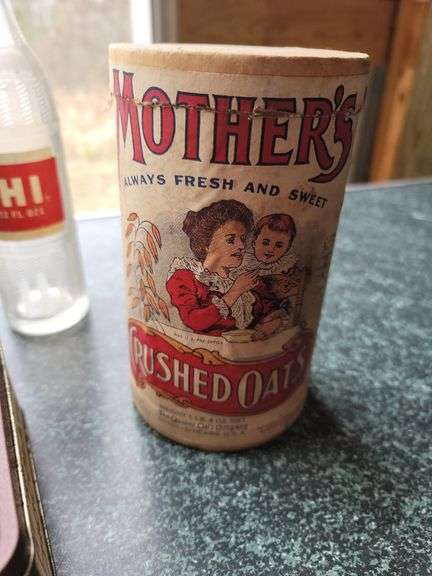 Vintage bottles and tin, and cardboard containers