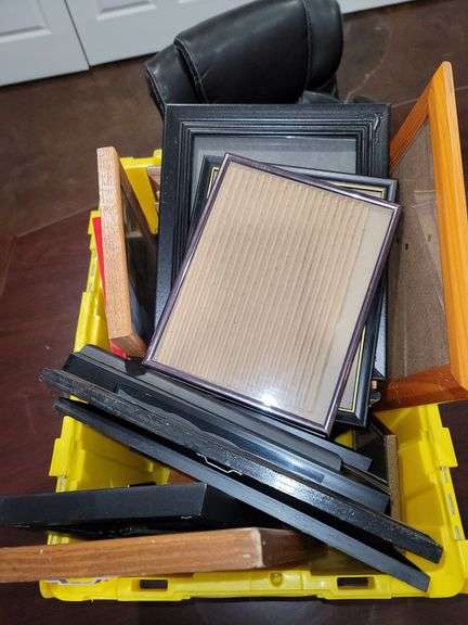 Box Lot of Miscellaneous Picture Frames. Tote NOT Included
