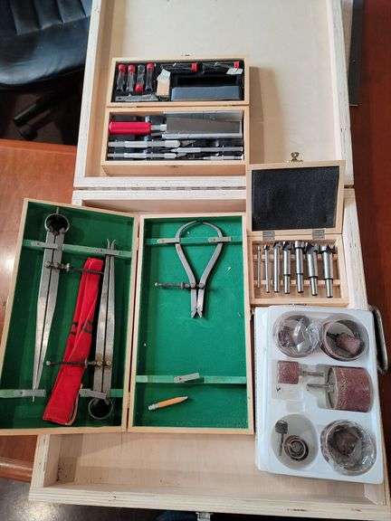 Wood Carving tools. Calipers. Drum sanding tools