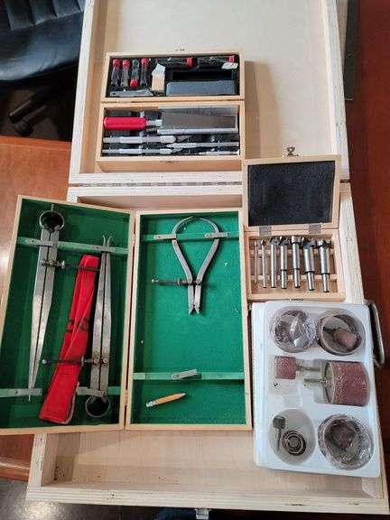 Wood Carving tools. Calipers. Drum sanding tools