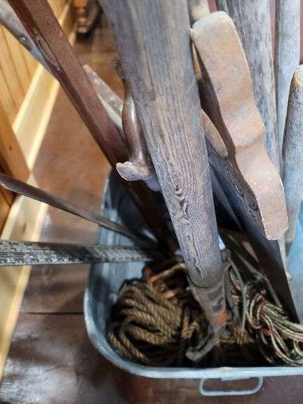 Square Galvanized Wash Tub and tools