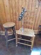 Ladder Back Chair and Stool