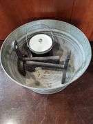Round Galvanized Wash Tub and Contents