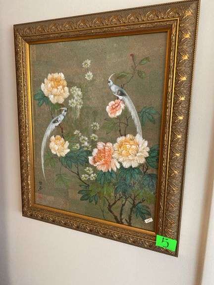 Asian bird framed print (qty 3.)