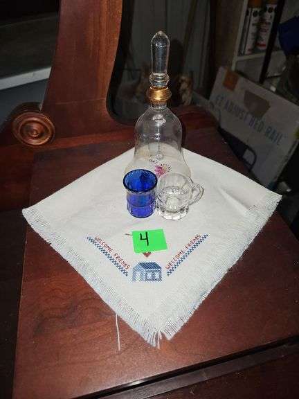 Anniversary Bell, Needlepoint Linen & Shot Glasses