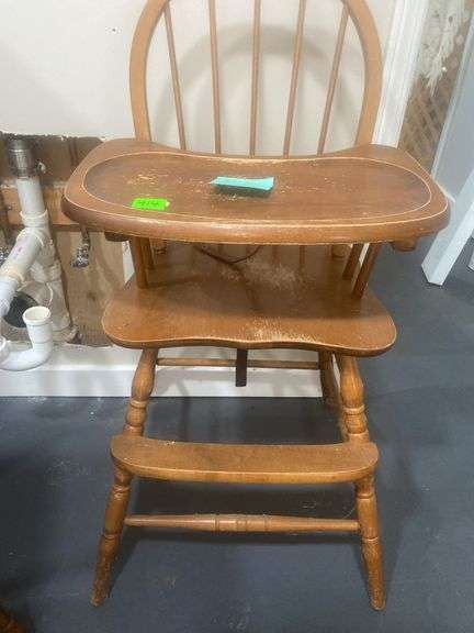 Vintage wooden high chair