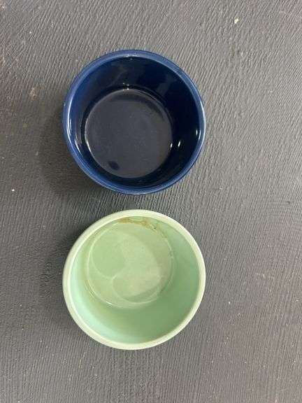 Ceramic Mint Green & Blue Textured Condiment Food Dessert Bowls 4" X 2"