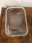 Clear glass lock & lock bowl (no lid) & 2 condiments rectangle dishes