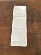 Clear glass lock & lock bowl (no lid) & 2 condiments rectangle dishes