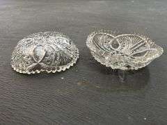 Vintage Imperial Clear Glass Saw Tooth Rim Candy Nut Bowl (round)