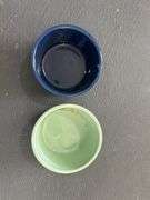 Ceramic Mint Green & Blue Textured Condiment Food Dessert Bowls 4" X 2"