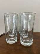 Clear drinking glasses