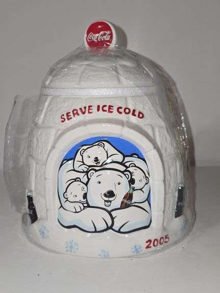 2005 Coca-Cola Polar Bear Igloo Cookie Jar.