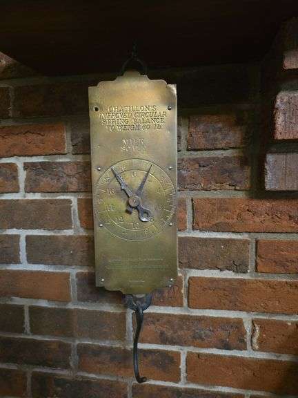 VIntage Chatillon's Improved Circular Spring Balance milk scale.