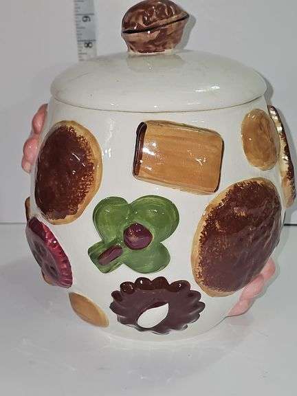 Vintage 1950s "Cookies All Over" Cookie Jar