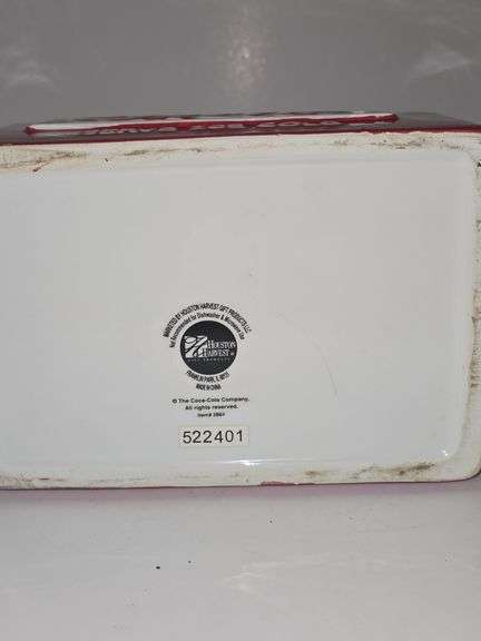 Coca Cola 6 Pack Soda Bottle Holder Shaped Cookie Snack Ceramic Jar