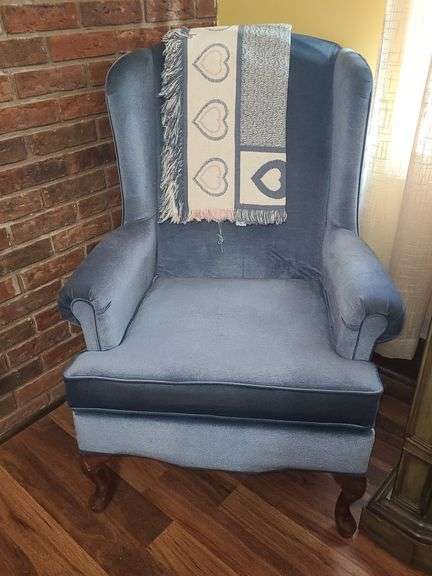 Blue Wingback Chair