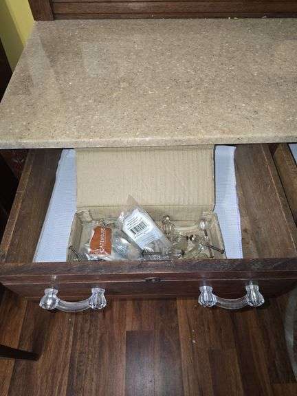 Antique Victorian Walnut Marble Top Dresser & Mirror.