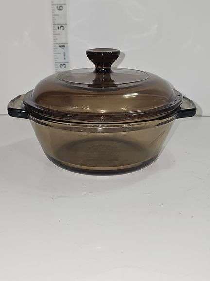 Vintage L'ovenware Amber Casserole Baking Dish with PYREX lid