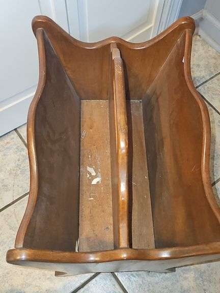 Vintage Wooden Magazine Rack