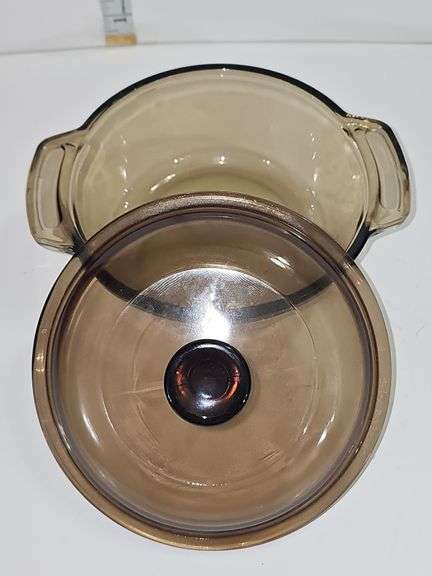 Vintage L'ovenware Amber Casserole Baking Dish with PYREX lid