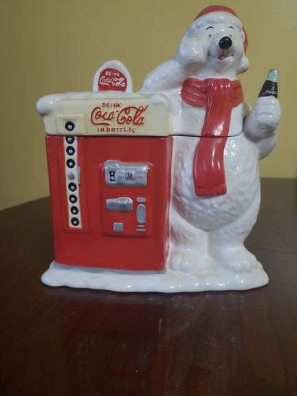 Bear next to Coca-Cola Machine Cookie Jar