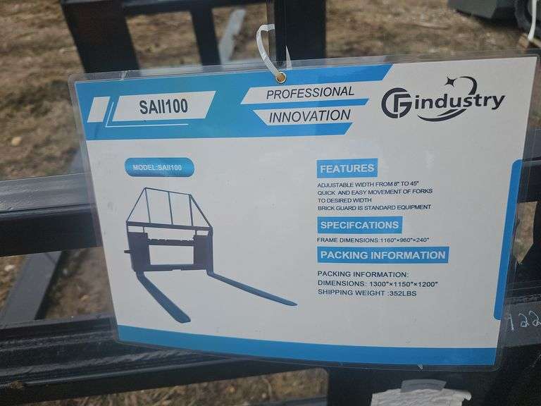 CFG Industrial Skid Steer Pallet Forks